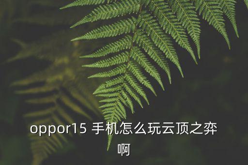 oppor15 手机怎么玩云顶之弈啊