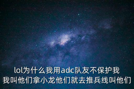 lol为什么我用adc队友不保护我我叫他们拿小龙他们就去推兵线叫他们