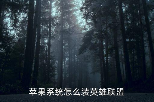 苹果系统怎么装英雄联盟