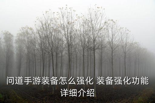 问道手游装备怎么强化 装备强化功能详细介绍