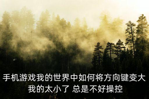 手机游戏我的世界中如何将方向键变大 我的太小了 总是不好操控