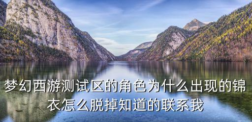 梦幻西游测试区的角色为什么出现的锦衣怎么脱掉知道的联系我