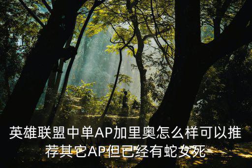 英雄联盟中单AP加里奥怎么样可以推荐其它AP但已经有蛇女死