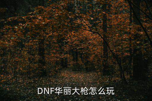 地下城手游打大枪怎么玩，dnf大枪如何玩啊