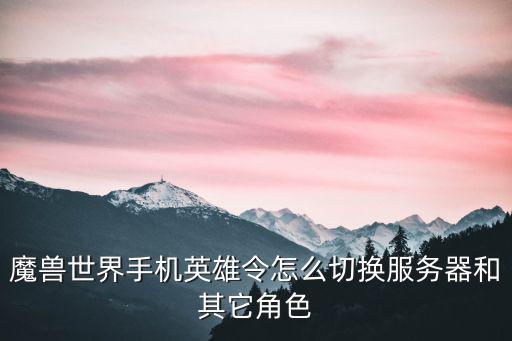 魔兽世界手机英雄令怎么切换服务器和其它角色