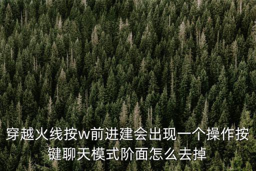 穿越火线按w前进建会出现一个操作按键聊天模式阶面怎么去掉