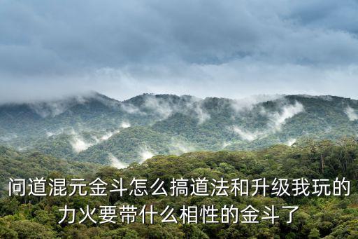 问道混元金斗怎么搞道法和升级我玩的力火要带什么相性的金斗了