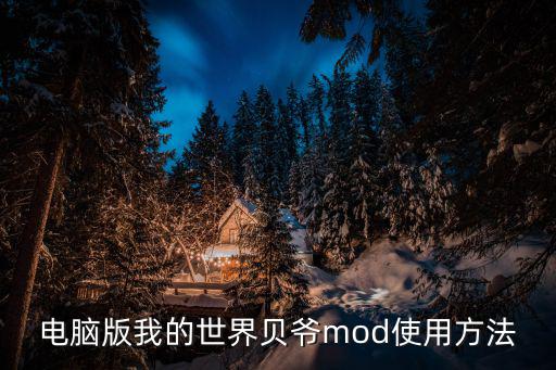 电脑版我的世界贝爷mod使用方法