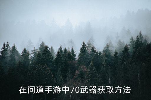 在问道手游中70武器获取方法