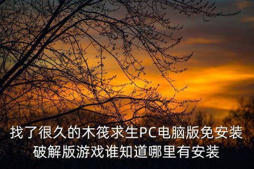 找了很久的木筏求生PC电脑版免安装破解版游戏谁知道哪里有安装