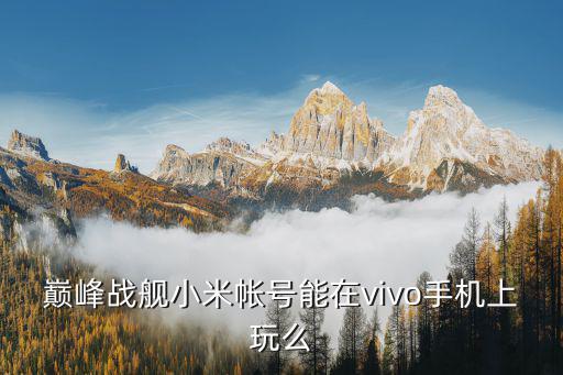 巅峰战舰小米帐号能在vivo手机上玩么