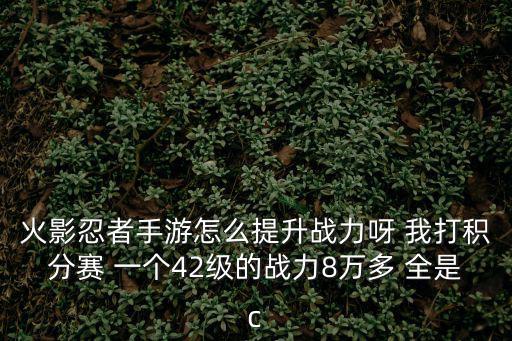 火影忍者手游怎么提升战力呀 我打积分赛 一个42级的战力8万多 全是c