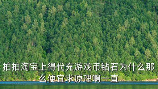 拍拍淘宝上得代充游戏币钻石为什么那么便宜求原理啊一直