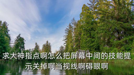 求大神指点啊怎么把屏幕中间的技能提示关掉啊当视线啊碍眼啊