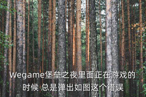 堡垒之夜手游游戏异常终止怎么办，Wegame堡垒之夜里面正在游戏的时候 总是弹出如图这个错误