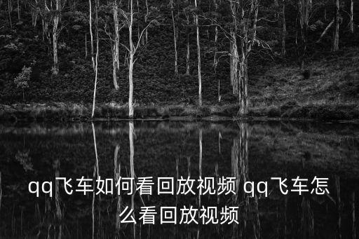 qq飞车如何看回放视频 qq飞车怎么看回放视频