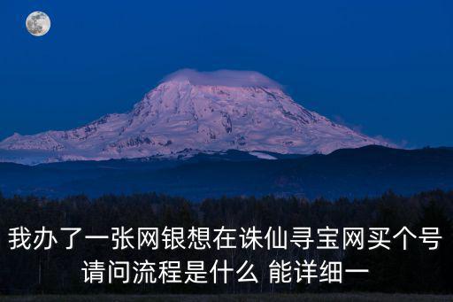 诛仙手游寻宝怎么买号，我办了一张网银想在诛仙寻宝网买个号请问流程是什么 能详细一