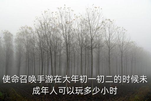 使命召唤手游在大年初一初二的时候未成年人可以玩多少小时