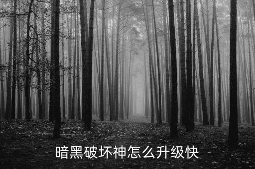 暗黑破坏神怎么升级快