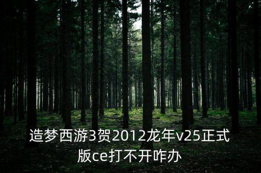 造梦西游3贺2012龙年v25正式版ce打不开咋办