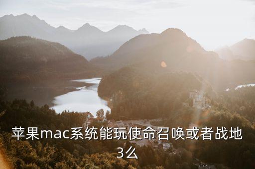 苹果mac系统能玩使命召唤或者战地3么