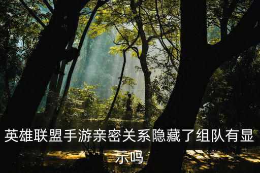 英雄联盟手游亲密关系隐藏了组队有显示吗