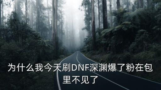 为什么我今天刷DNF深渊爆了粉在包里不见了