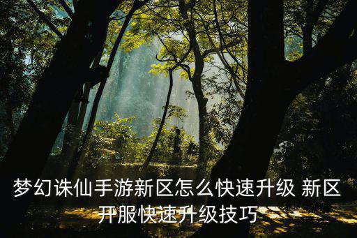 梦幻诛仙手游新区怎么快速升级 新区开服快速升级技巧