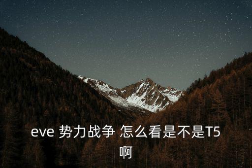 eve 势力战争 怎么看是不是T5啊