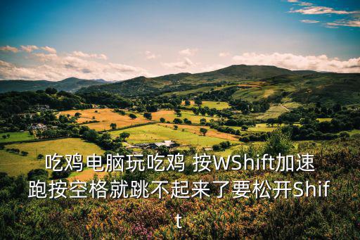 吃鸡电脑玩吃鸡 按WShift加速跑按空格就跳不起来了要松开Shift