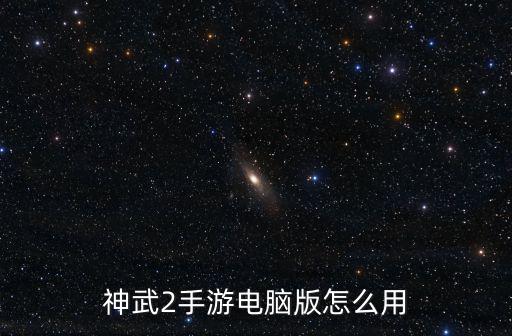 神武2手游电脑版怎么用