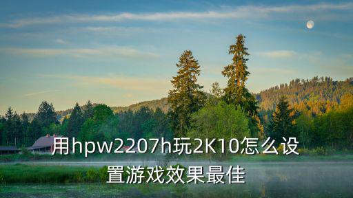 用hpw2207h玩2K10怎么设置游戏效果最佳