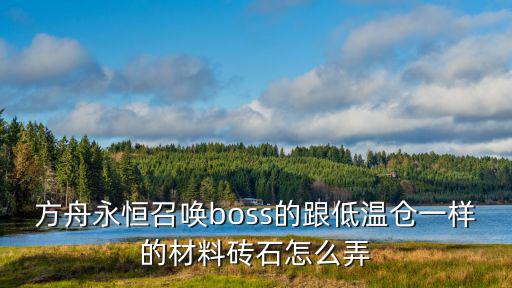 方舟永恒召唤boss的跟低温仓一样的材料砖石怎么弄