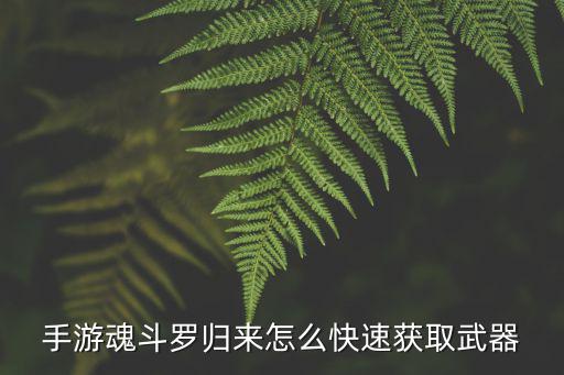 手游魂斗罗归来怎么快速获取武器