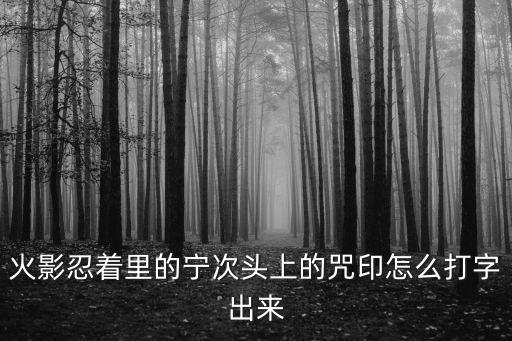 火影忍着里的宁次头上的咒印怎么打字出来