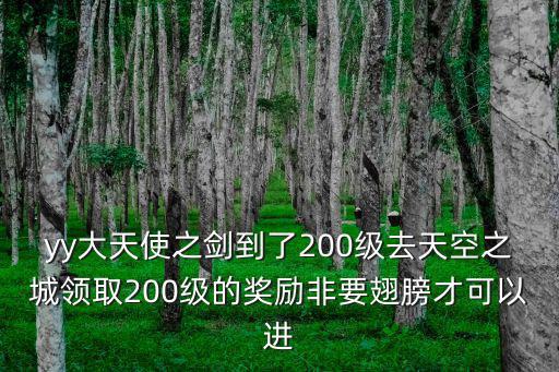 天使之战手游怎么去200级地图，yy大天使之剑到了200级去天空之城领取200级的奖励非要翅膀才可以进