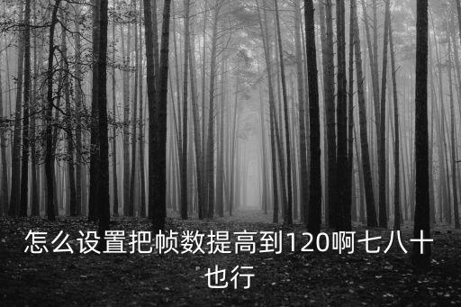 怎么设置把帧数提高到120啊七八十也行