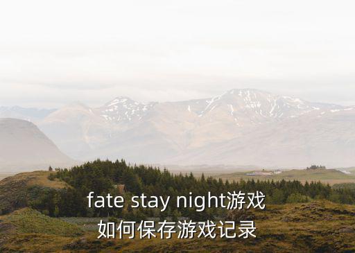 fate stay night游戏如何保存游戏记录