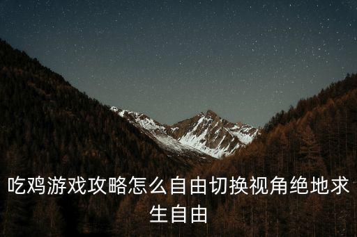 吃鸡游戏攻略怎么自由切换视角绝地求生自由