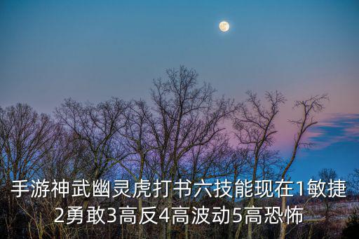 手游神武幽灵虎打书六技能现在1敏捷2勇敢3高反4高波动5高恐怖