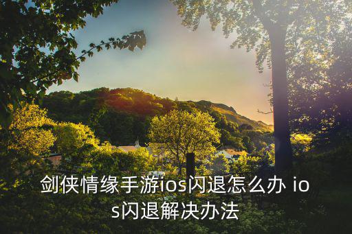 剑侠情缘手游ios闪退怎么办 ios闪退解决办法