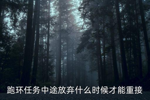 跑环任务中途放弃什么时候才能重接