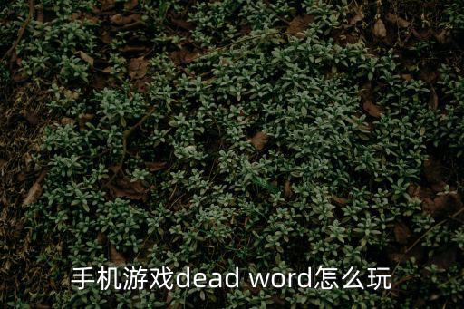 手机游戏dead word怎么玩