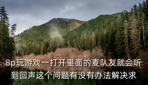 8p玩游戏一打开里面的麦队友就会听到回声这个问题有没有办法解决求