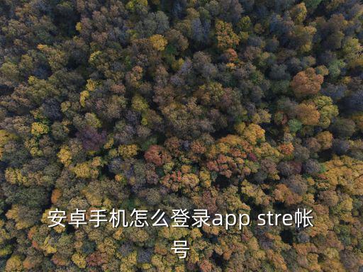 安卓手机怎么登录app stre帐号