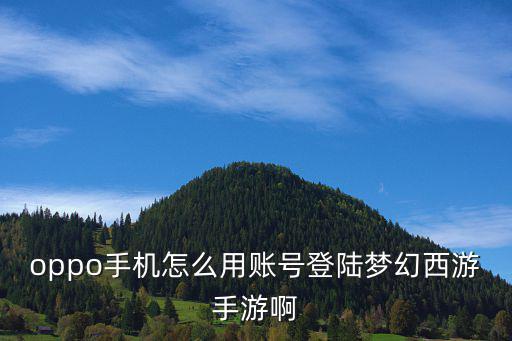 oppo手机怎么用账号登陆梦幻西游手游啊