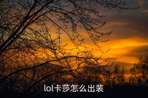 lol卡莎怎么出装