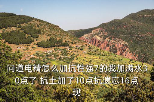 问道电精怎么加抗性强7的我加满水30点了 抗土加了10点抗遗忘16点现