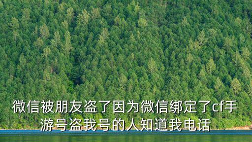 微信被朋友盗了因为微信绑定了cf手游号盗我号的人知道我电话