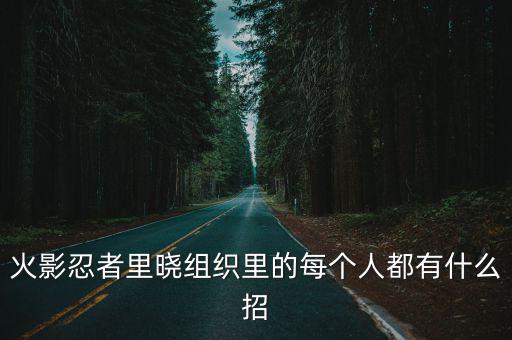 火影忍者里晓组织里的每个人都有什么招